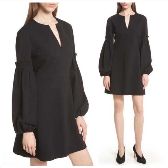 Tibi Dresses & Skirts - 𝅺Tibi Stuctured Minimalist Ponte Knit Bishop Sleeve
Dress